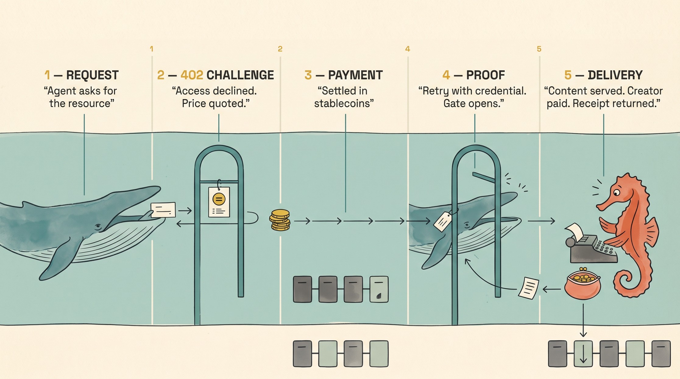 402 handshake: bridging agentic demand with instant payouts for long-tail creators (draft)